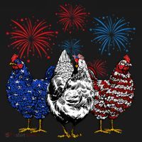 Funny Chickens American Flag Patriotic Farmer 4th Of July Coaster thumb 2