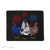 Funny Chickens American Flag Patriotic Farmer 4th Of July Mousepad thumb 0