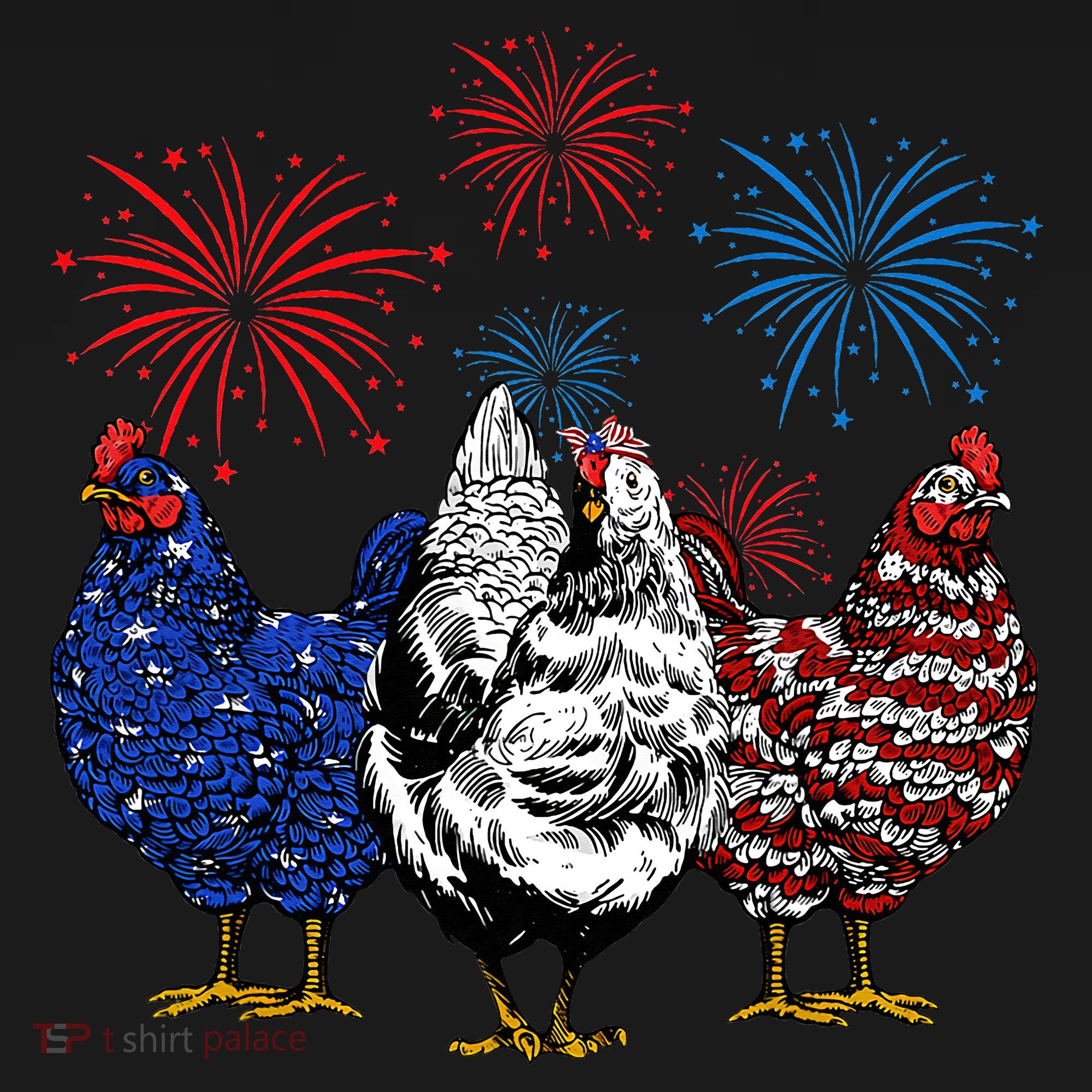 Funny Chickens American Flag Patriotic Farmer 4th Of July Mousepad