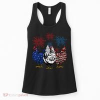 Funny Chickens American Flag Patriotic Farmer 4th Of July Women's Tank Top thumb 0