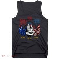 Funny Chickens American Flag Patriotic Farmer 4th Of July Tank Top thumb 0