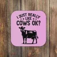Funny Cow Animal Lover Women Farm Dairy Cattle Farming Coaster thumb 0