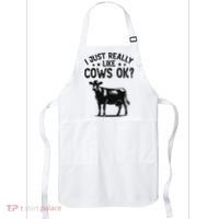 Funny Cow Animal Lover Women Farm Dairy Cattle Farming Apron thumb 0
