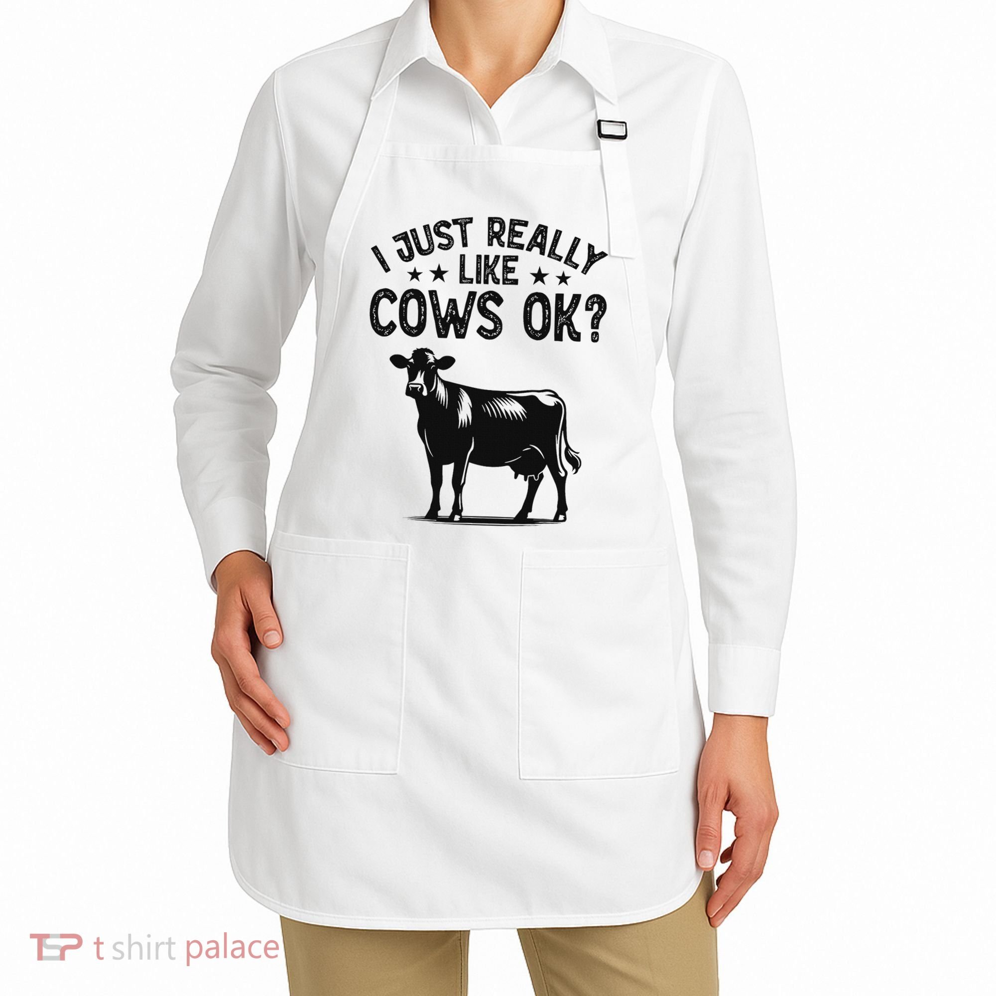 Funny Cow Animal Lover Women Farm Dairy Cattle Farming Apron