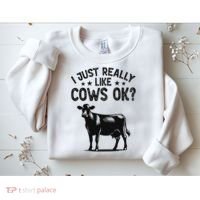 Funny Cow Animal Lover Women Farm Dairy Cattle Farming Sweatshirt thumb 2