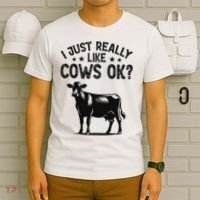Funny Cow Animal Lover Women Farm Dairy Cattle Farming T-Shirt thumb 6