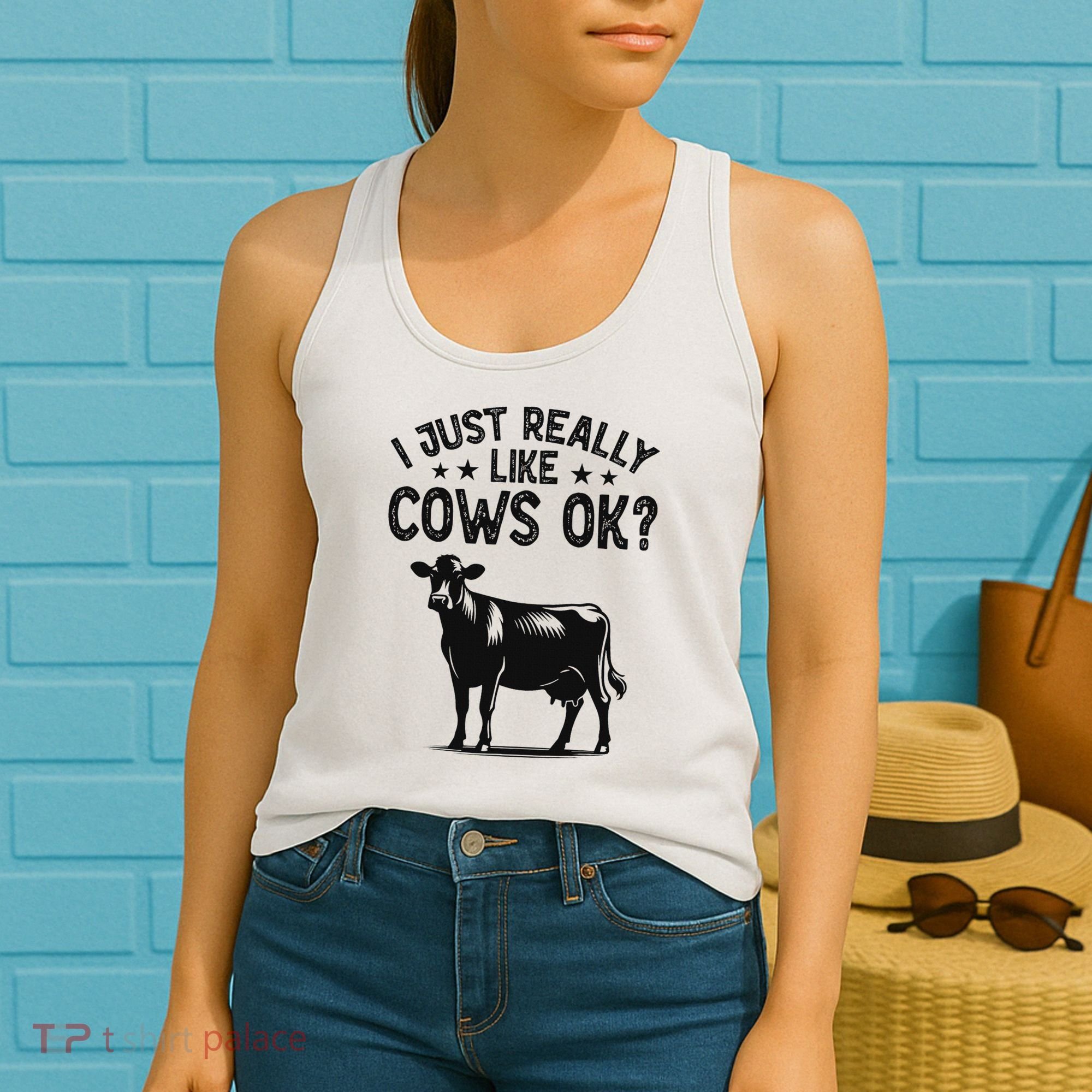 Funny Cow Animal Lover Women Farm Dairy Cattle Farming Women's Tank Top