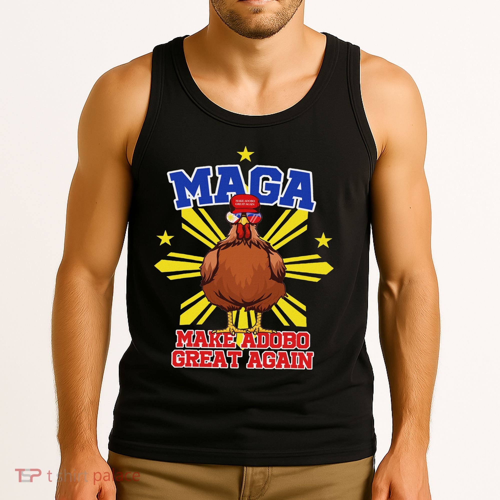 Funny Chicken Adobo Proud Pinoy Filipino Tank Top