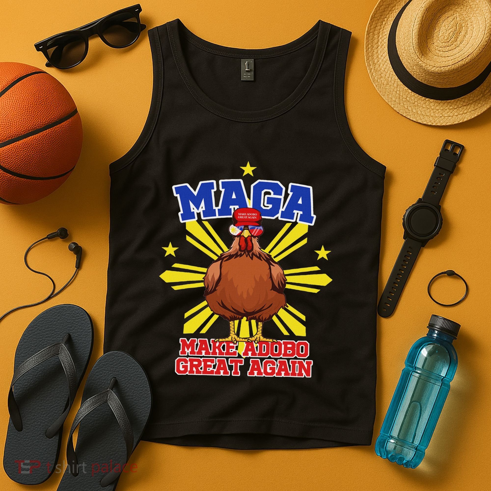 Funny Chicken Adobo Proud Pinoy Filipino Tank Top
