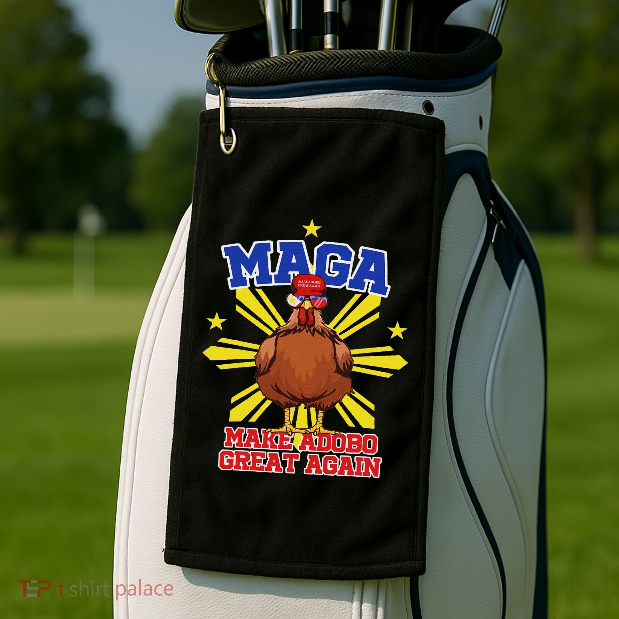 Funny Chicken Adobo Proud Pinoy Filipino Golf Towel