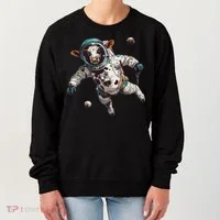 Funny Cow Astronaut In Space Women's Sweatshirt thumb 0