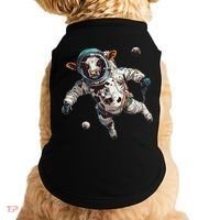 Funny Cow Astronaut In Space Doggie Tank thumb 0
