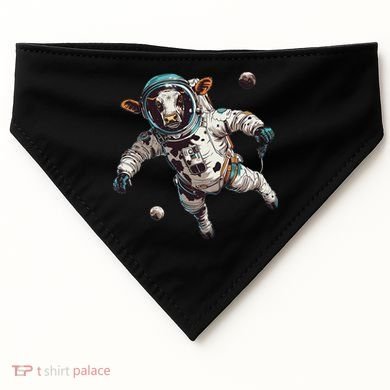 Funny Cow Astronaut In Space USA-Made Doggie Bandana