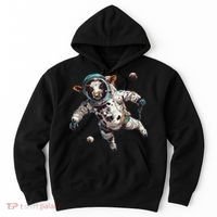 Funny Cow Astronaut In Space Hoodie thumb 0