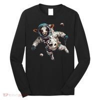 Funny Cow Astronaut In Space Long Sleeve Shirt thumb 0