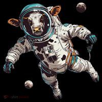 Funny Cow Astronaut In Space Apron thumb 3
