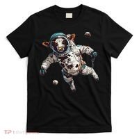 Funny Cow Astronaut In Space T-Shirt thumb 0