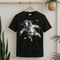 Funny Cow Astronaut In Space T-Shirt thumb 2