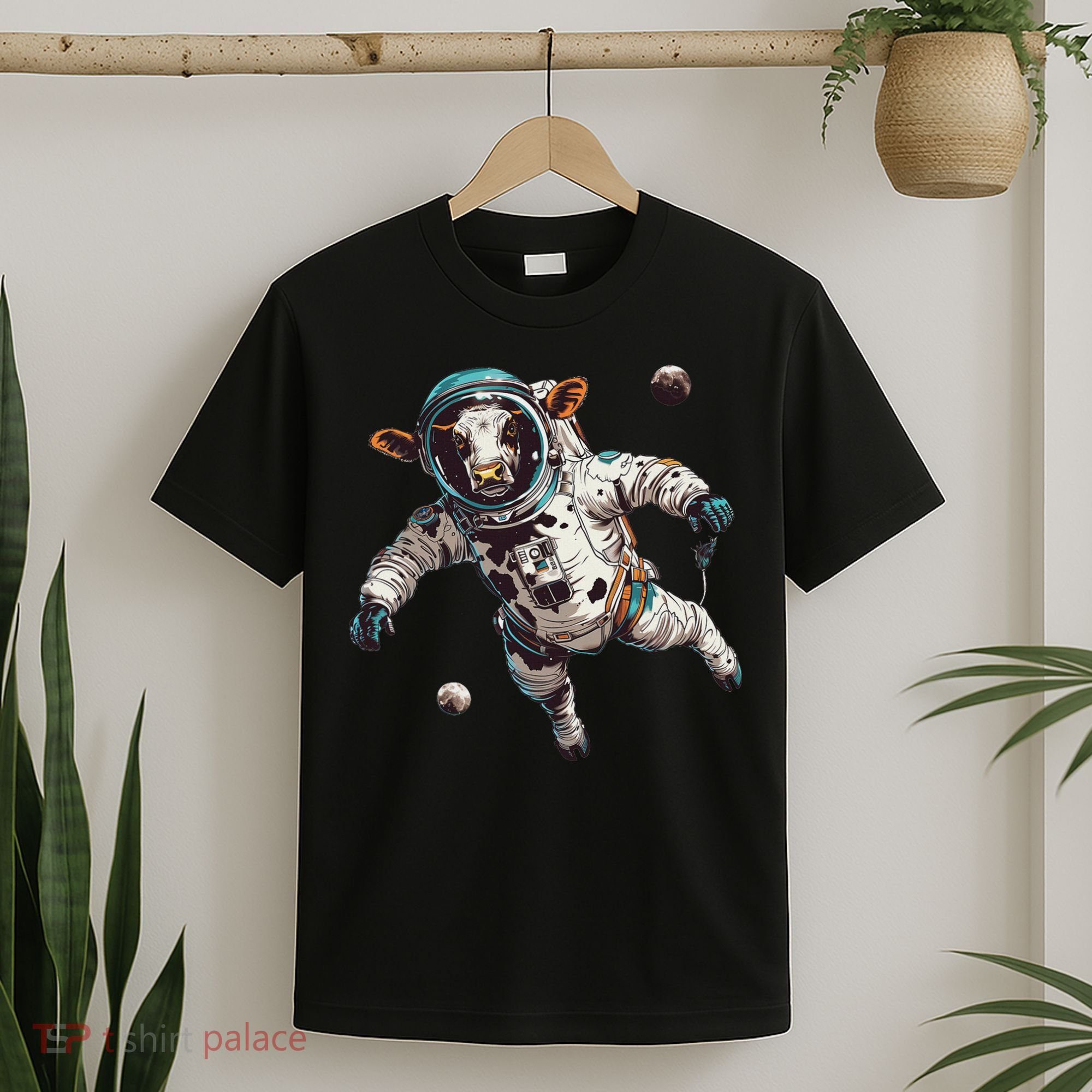 Funny Cow Astronaut In Space T-Shirt