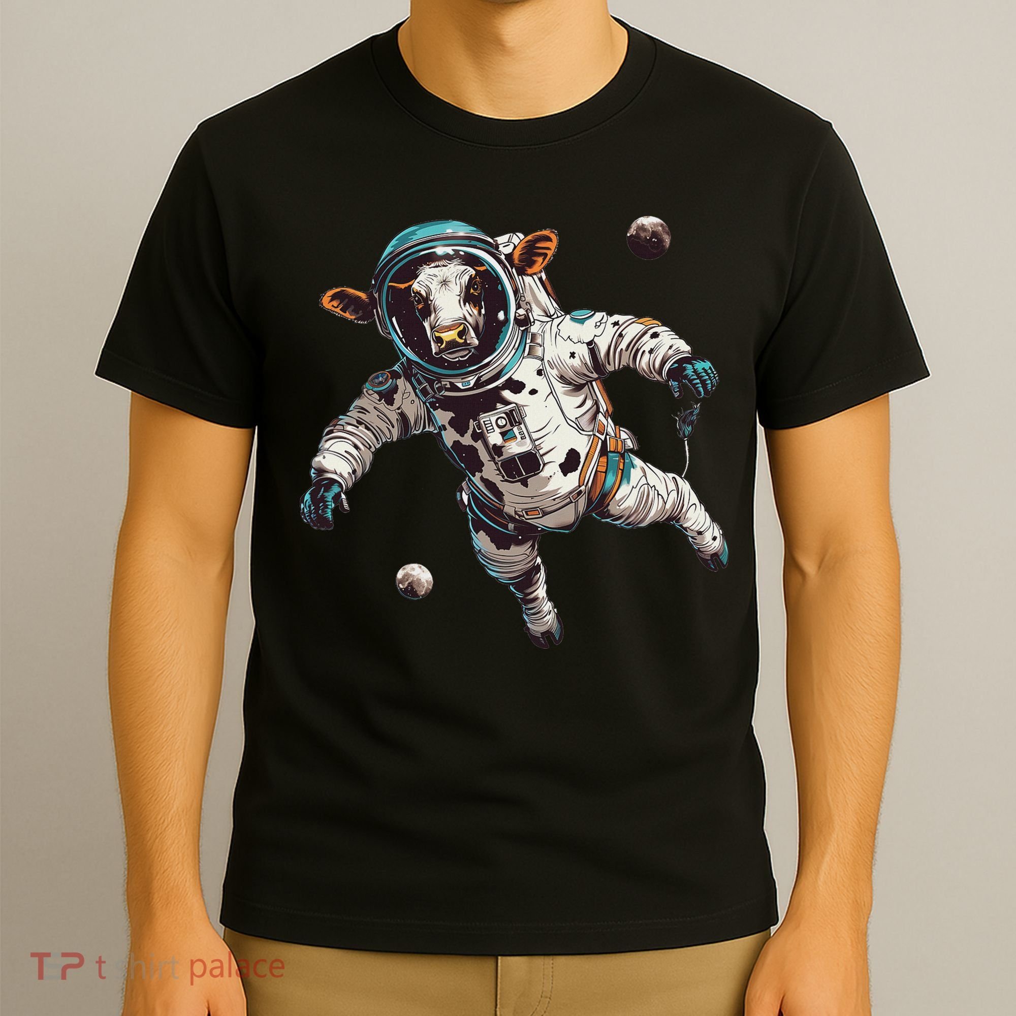 Funny Cow Astronaut In Space T-Shirt