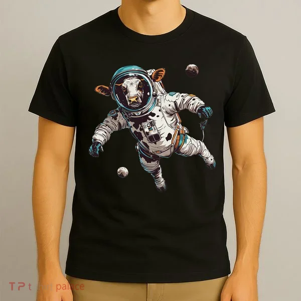 Funny Cow Astronaut In Space T-Shirt