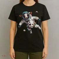 Funny Cow Astronaut In Space T-Shirt thumb 4
