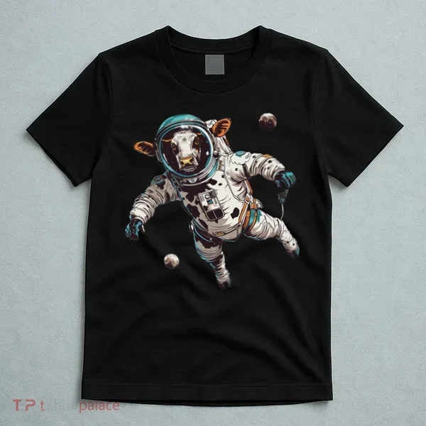 Funny Cow Astronaut In Space T-Shirt