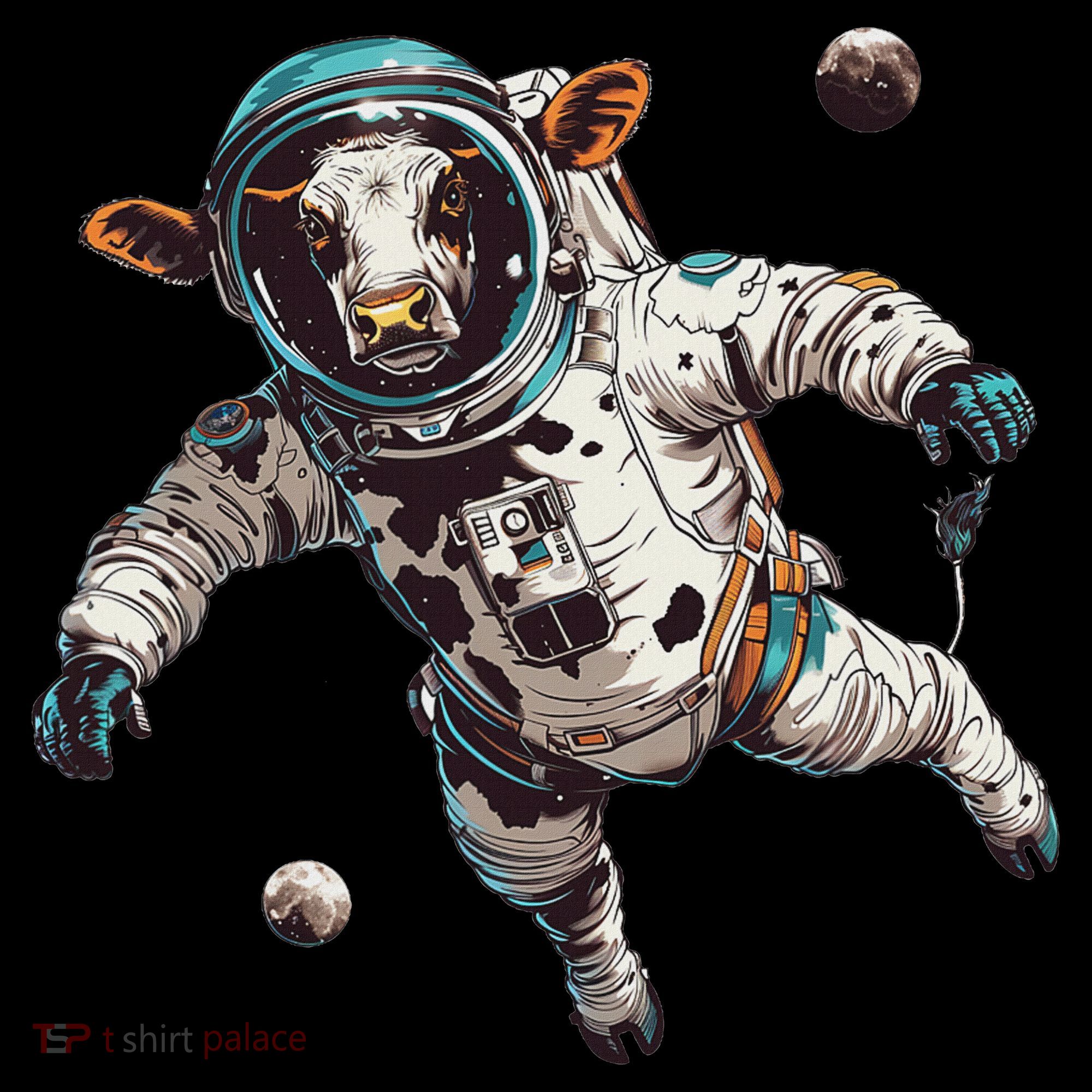 Funny Cow Astronaut In Space Button