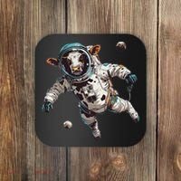 Funny Cow Astronaut In Space Coaster thumb 0