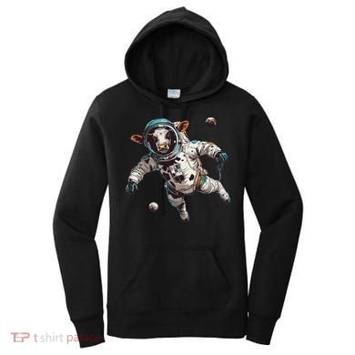 Funny Cow Astronaut In Space Women's Hoodie