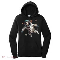Funny Cow Astronaut In Space Women's Hoodie thumb 0