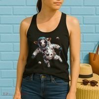 Funny Cow Astronaut In Space Women's Tank Top thumb 2