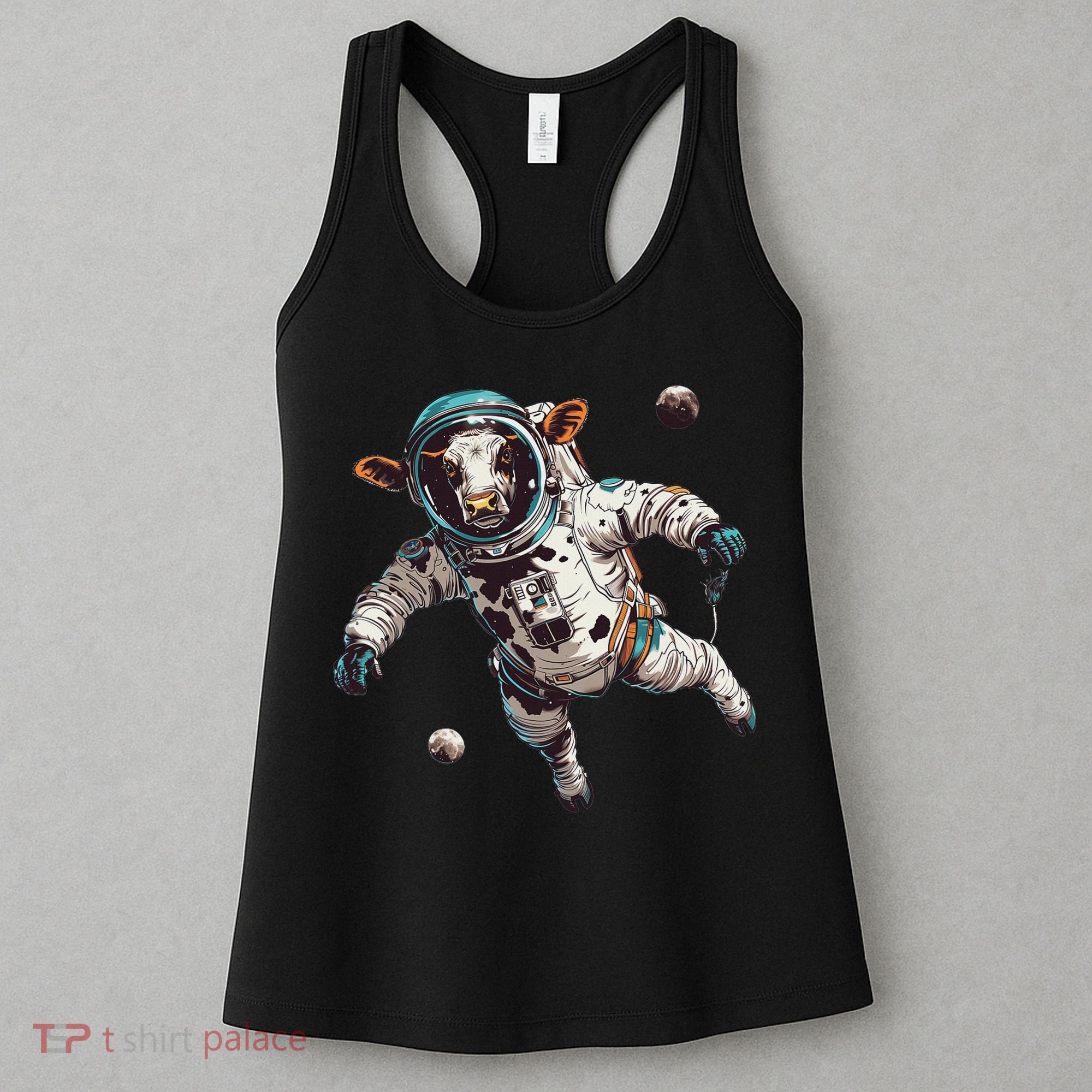 Funny Cow Astronaut In Space Women's Tank Top