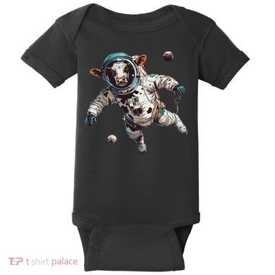 Funny Cow Astronaut In Space Baby Bodysuit