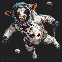 Funny Cow Astronaut In Space Hat thumb 2