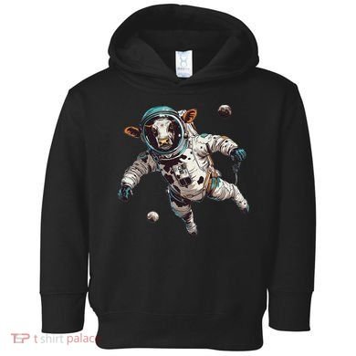 Funny Cow Astronaut In Space Toddler Hoodie