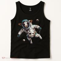 Funny Cow Astronaut In Space Tank Top thumb 2