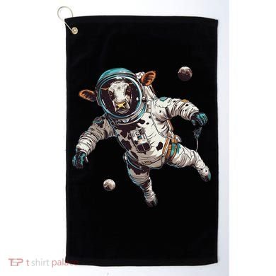 Funny Cow Astronaut In Space Golf Towel