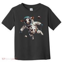 Funny Cow Astronaut In Space Toddler T-Shirt thumb 0