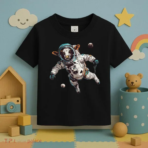 Funny Cow Astronaut In Space Toddler T-Shirt
