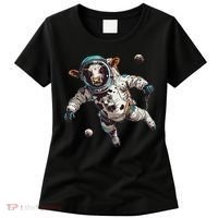 Funny Cow Astronaut In Space Women's T-Shirt thumb 0