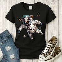 Funny Cow Astronaut In Space Women's T-Shirt thumb 3
