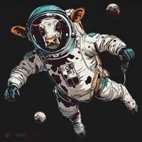 Funny Cow Astronaut In Space Women's T-Shirt thumb 6