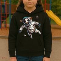 Funny Cow Astronaut In Space Kids Hoodie thumb 3