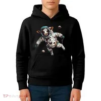 Funny Cow Astronaut In Space Kids Hoodie thumb 4