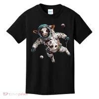 Funny Cow Astronaut In Space Kids T-Shirt thumb 0