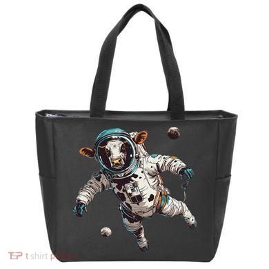 Funny Cow Astronaut In Space Tote Bag
