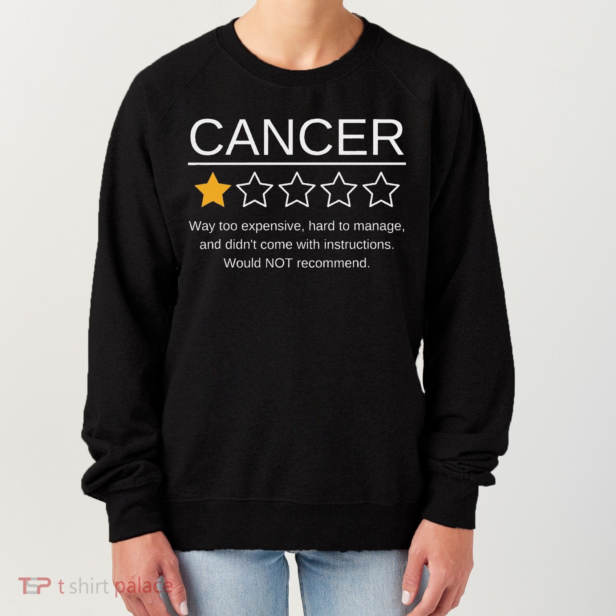 Funny Cancer Awareness One Star Rating Esophageal Ovarian Women's Sweatshirt