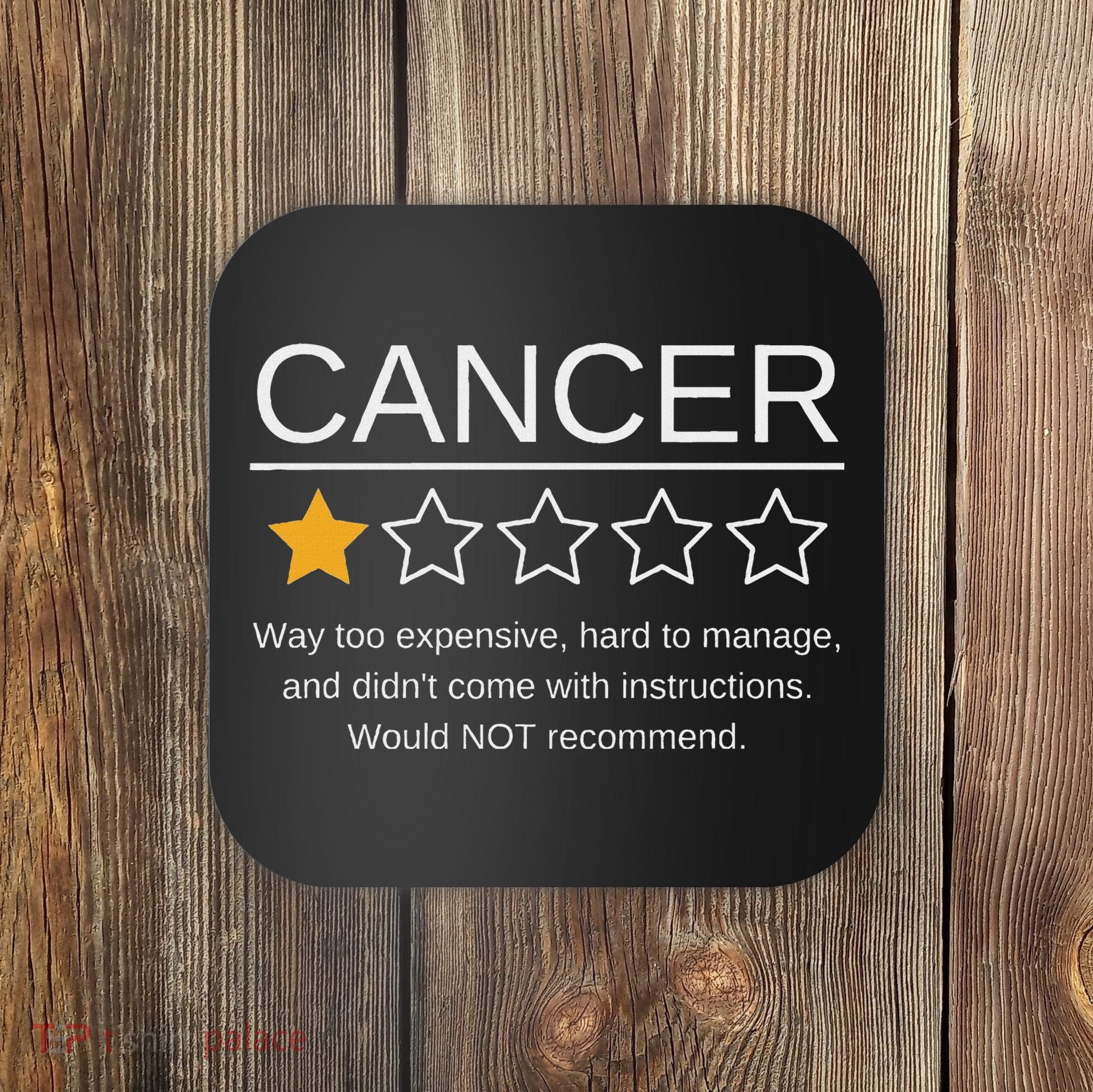 Funny Cancer Awareness One Star Rating Esophageal Ovarian Coaster