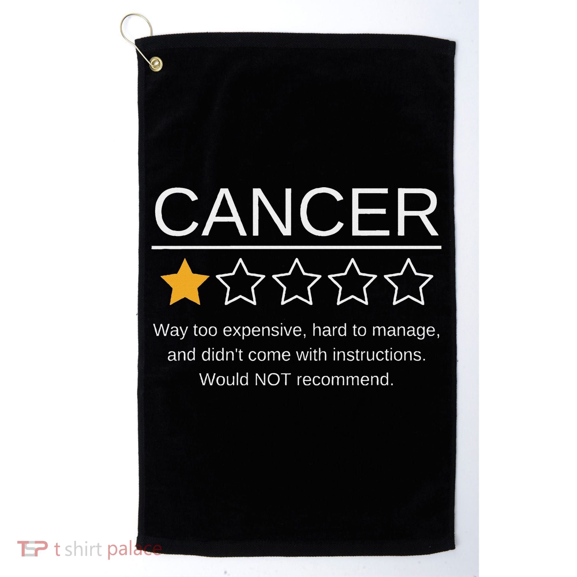 Funny Cancer Awareness One Star Rating Esophageal Ovarian Golf Towel